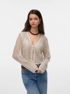 Vero Moda Kardigan w kolorze kremowym - Swetry damskie - miniaturka - grafika 1