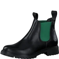 Kozaki damskie - Tamaris Damskie 1-1-25070-41 modne kozaki, BLK LEA./zielone, 36 EU, Blk Lea Green, 36 EU - miniaturka - grafika 1
