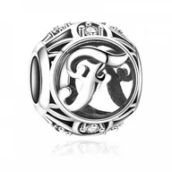 Charmsy - Murrano Charms Zawieszka Koralik 925 Literka F SR-428 - miniaturka - grafika 1