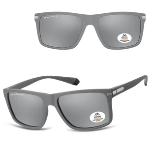 Prostokątne okulary przeciwsłoneczne z polaryzacją lustrzane MP197C szary/srebrny - Okulary korekcyjne, oprawki, szkła - miniaturka - grafika 1