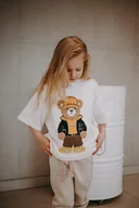 Koszulki dla chłopców - T-shirt oversize Axel Teddy cream - miniaturka - grafika 1