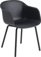 Fotele i krzesła ogrodowe - Fotel Fiber Outdoor czarny na stalowych nogach - miniaturka - grafika 1