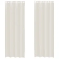 Zasłony - vidaXL Zasłony woalowe z przelotkami 2 szt. Kremowe 140x260 cm - miniaturka - grafika 1