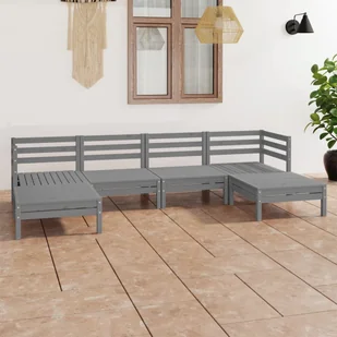 vidaXL 6-cz zestaw mebli wypoczynkowych do ogrodu szary sosnowy 3083336 - Meble ogrodowe - miniaturka - grafika 1