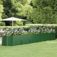 Donice - vidaXL Donica ogrodowa, malowana proszkowo stal, 507x100x68 cm zielona - miniaturka - grafika 1