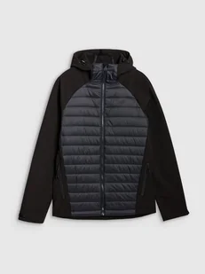 4F Kurtka softshell wiatroodporna membrana 5000 męska - czarna L - Kurtki i kamizelki sportowe męskie - miniaturka - grafika 1