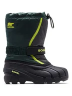 Botki damskie - Sorel Botki zimowe "Flurry Boot" w kolorze zielono-czarnym - miniaturka - grafika 1