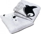 Koce i narzuty dla dzieci - PULP BAMBOO Mini Pieluszki, Przytulanka z Jonami Srebra - 2 szt Pieski i Ptaszki na Gałązkach 35x30 cm - miniaturka - grafika 1