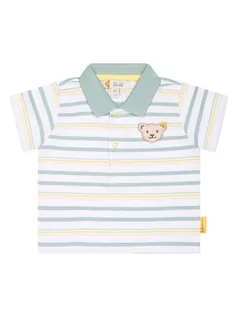 Kaftaniki dla niemowląt - Steiff Koszulka polo w kolorze zielono-kremowym - grafika 1