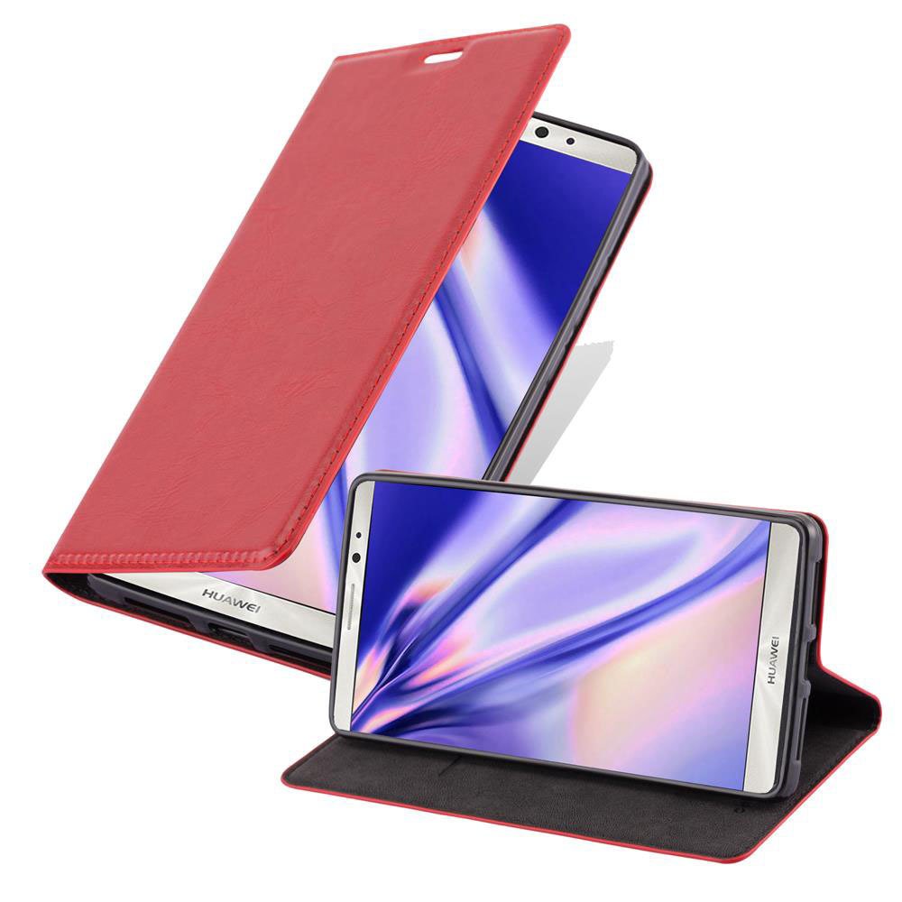 Etui Cadorabo do Huawei MATE 8 w kolorze APPLE RED Etui na telefon komórkowy z magnetycznym zamknięciem, funkcją podstawki i miejscem na kartę Etui Etui ochronne Etui z klapką w stylu książki