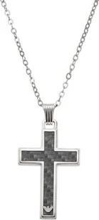 Emporio Armani EGS1705 męski naszyjnik krzyż ze stali szlachetnej 55,5 cm - Naszyjniki męskie - miniaturka - grafika 1