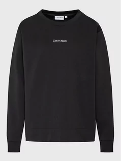 Bluzy damskie - Calvin Klein Curve Bluza Inclu Micro Logo K20K205472 Czarny Regular Fit - grafika 1