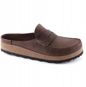 Klapki i japonki męskie - Birkenstock Naples Leoi 1025033 Brązowe 45 - miniaturka - grafika 1