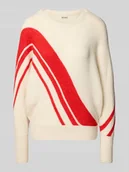 Swetry damskie - Sweter z dzianiny o kroju relaxed fit z dodatkiem wełny z alpaki model ‘KAMARA’ - miniaturka - grafika 1