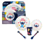 Zestawy naczyń dla dzieci - Zestaw obiadowy STITCH talerz miska kubek łyżeczka widelec - miniaturka - grafika 1