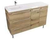 Szafki łazienkowe - Szafka Stojąca Z Umywalką ATHD 120 cm SD Lewa - Dąb Evoke Coast Mat - Uchwyty Stal Szczotkowana - miniaturka - grafika 1