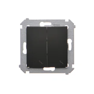 Łącznik schodowy Kontakt-Simon 54 DW6/2L.01/49 podwójny z podświetleniem moduł 10AX, 250V~, zaciski śrubowe czarny - Wyłączniki światła i elektryczne - miniaturka - grafika 1