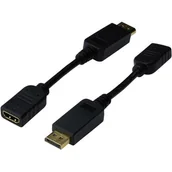 Adaptery i przejściówki - Assmann Kabel adapter Displayport z zatrzaskiem 1080p 60Hz FHD Typ DP/HDMI A M/Ż czarny 0,15m - miniaturka - grafika 1