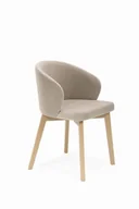 Krzesła - Flavio 5 krzesło tapicerowane beżowe nogi dąb artisan - miniaturka - grafika 1