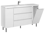 Szafki łazienkowe - Szafka Stojąca Z Umywalką ETH 140 cm DK - Biały Mat - miniaturka - grafika 1