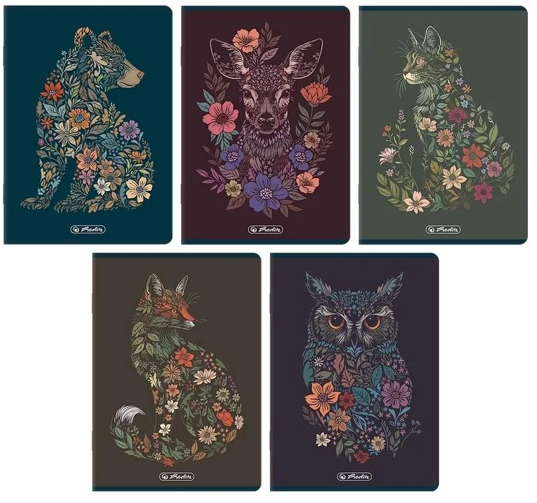 Zeszyt A5 32 kartki linia Florimals 10 sztuk Herlitz Premium