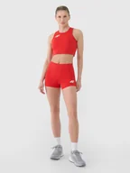 Spodenki damskie - 4F Legginsy krótkie treningowe damskie - czerwone XXL - miniaturka - grafika 1