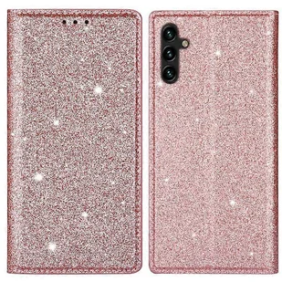 Kompatybilny z Samsung Galaxy A55 5G Etui na telefon komórkowy Brokatowa osłona ze skóry PU Stojak na karty RóżoweZłoto - Etui i futerały do telefonów - miniaturka - grafika 1