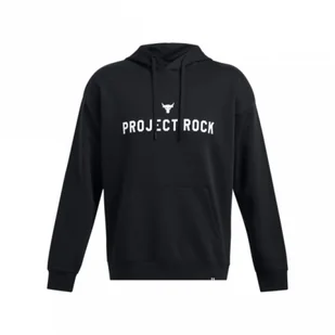 Męska bluza treningowa z kapturem Under Armour Project Rock Icon Fleece Hdy - czarna - UNDER ARMOUR - Bluzy sportowe męskie - miniaturka - grafika 1