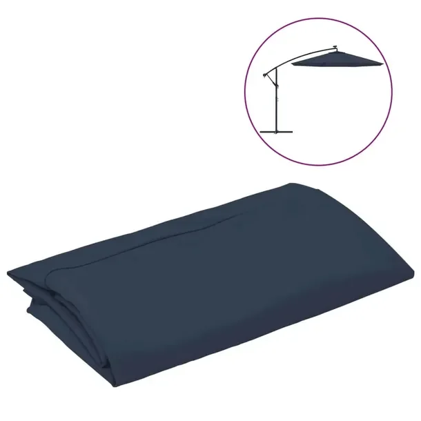 Zamienna czasza parasola ogrodowego UV, niebieska, 350 cm, 8 żeber