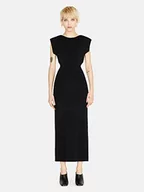 Sukienki - Sisley Damska sukienka 11APMV00A, czarna 100, L, czarny 100, L - miniaturka - grafika 1