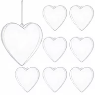 Bombki - Bombki akrylowe 7cm serce plastikowe decoupage zestaw 8 szt. - miniaturka - grafika 1