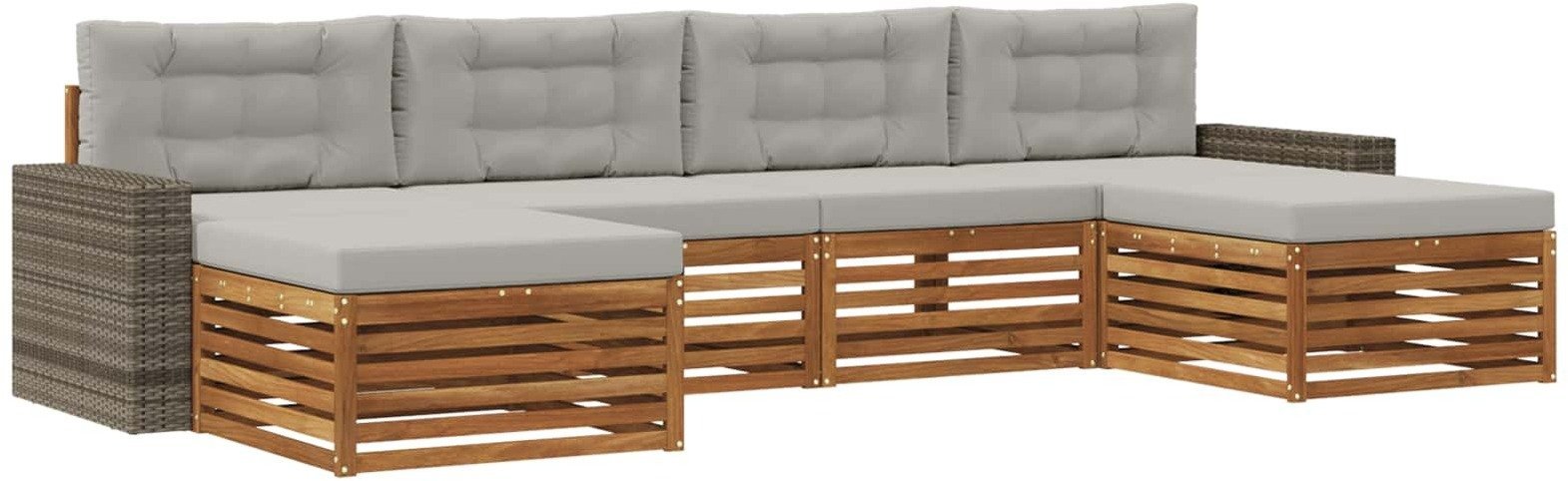 vidaXL Zestawy sof z poduszką 6 pcs Lite Drewno Akacji
