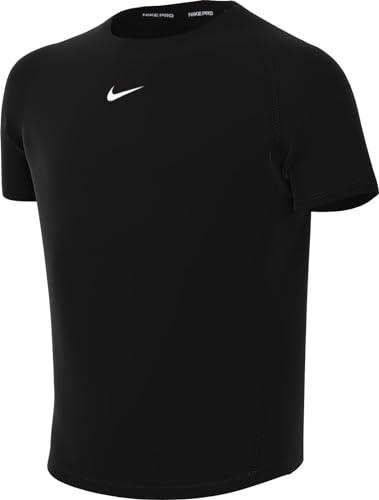 Nike Boy's Shirt B Np Df Ss Top 24, czarny/biały, FJ6858-010, XS