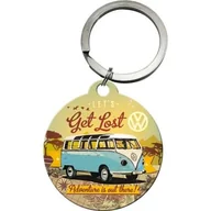 Breloczki dla dzieci - Nostalgic-Art 48021 breloczek na klucze Volkswagen Bulli  Let's Get Lost, okrągły 4 cm 48021 - miniaturka - grafika 1