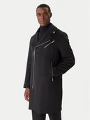 Płaszcze męskie - KARL LAGERFELD Płaszcz wełniany 455015 554751 Czarny Regular Fit - miniaturka - grafika 1