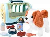 Maskotki i pluszaki - Piesek Bigiel z wyposażeniem zestaw interaktywny piesek karma transporter - miniaturka - grafika 1