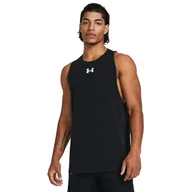Koszulki sportowe męskie - Under Armour UA Baseline bawełniany tank top, czarny/biały, rozmiar 3XL - miniaturka - grafika 1