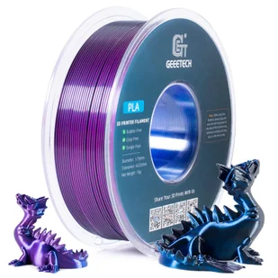 Drukarka 3D Geeetech 1 kg 1,75 mm filamentu PLA Silk Tri-Color (niebieski + fioletowy + czarny), dokładność wymiarowa +/- 0,03 mm - Filamenty i akcesoria do drukarek 3D - miniaturka - grafika 1