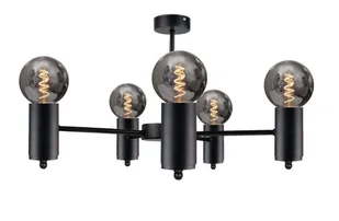 Keter Lighting Arde lampa podsufitowa 5x60W czarna 1708 - Lampy sufitowe - miniaturka - grafika 1