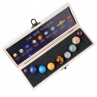 Naszyjniki - Układ SŁONECZNY Minerały KAMIENIE w DREWNIANEJ SZKATUŁCE Prezent 9 PLANET - miniaturka - grafika 1