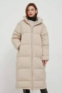 Kurtki damskie - Calvin Klein kurtka puchowa damska kolor beżowy zimowa oversize - grafika 1