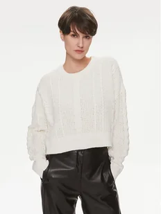 ONLY Sweter Malena 15309262 Biały Regular Fit - Swetry damskie - miniaturka - grafika 1