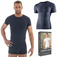 Koszulki męskie - Koszulka męska WEŁNIANA termo BRUBECK SS11030 - M - miniaturka - grafika 1