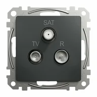 Gniazdka elektryczne - Sedna Design & Elements, gniazdo R/TV/SAT końcowe (4dB), czarny antracyt; Schneider - miniaturka - grafika 1
