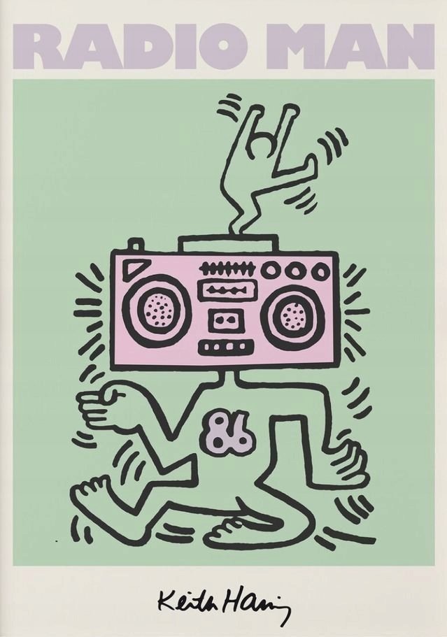 PODKŁADKA POD MYSZ Z Nadrukiem 22x18 cm Keith Haring Vintage Tekst Prezent