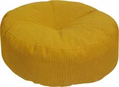 Pufy i podnóżki - Pufa Okrągła Roller Podnóżek Sztruks Miód 47x20 cm - miniaturka - grafika 1
