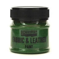 Zabawki kreatywne - Pentart, farba do tkanin i skóry, zielona brokatowa, 50 ml - miniaturka - grafika 1
