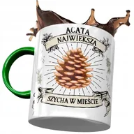 Kubki - Kubek Zielony Dla Agaty Agi Na Prezent z Nadrukiem ze Zdjęciem + Opakowanie na prezent (wzór 02) - miniaturka - grafika 1