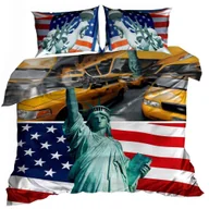 Pościel - Pościel 3D Bawełna Satyna 200X220Cm Amerykańska Flaga - miniaturka - grafika 1