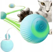 Zabawki dla kotów - UCIEKAJĄCA PIŁKA DLA KOTA PSA INTERAKTYWNA ZABAWKA WIBRACJE EFEKTY LED USB - miniaturka - grafika 1